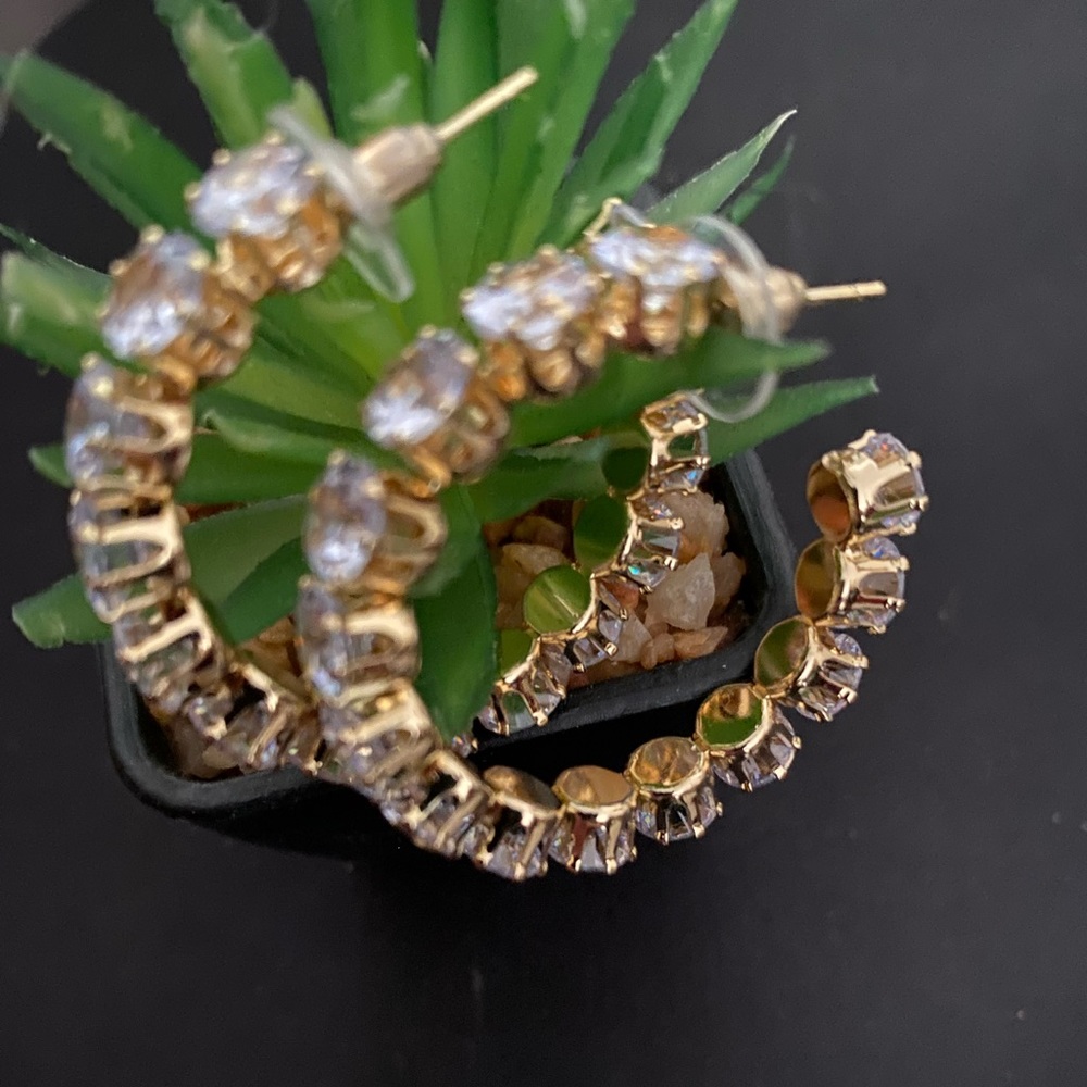 White Zirconia Hoops